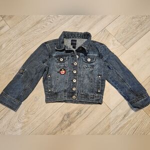 Highway Jeans Girls Roll Tab Sleeves Cropped Denim Jean Jacket size S